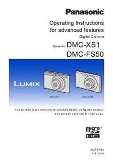 Panasonic Lumix XS1 manual. Camera Instructions.